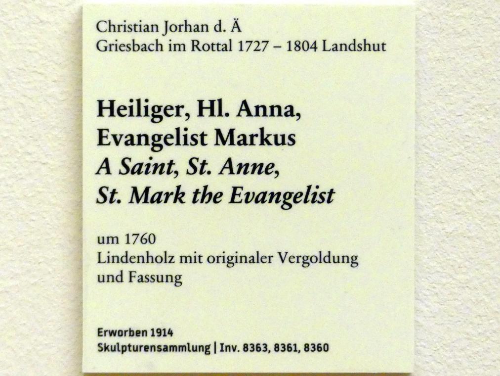 Christian Jorhan der Ältere (1750–1802), Evangelist Markus, Berlin, Bode-Museum, Saal 252, um 1760, Bild 3/3