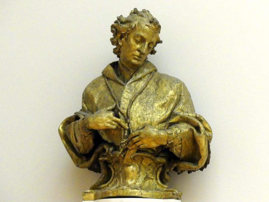 Paul Egell (1716–1749), Büste des hl. Karl Borromäus, Mannheim, Untere Katholische Pfarrkirche St. Sebastian, jetzt Berlin, Bode-Museum, Saal 252, 1739, Bild 1/3