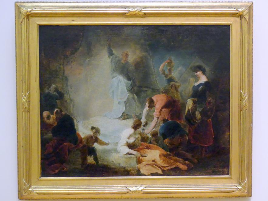 Januarius  Zick (1752–1794), Moses schlägt Wasser aus dem Felsen, Berlin, Bode-Museum, Saal 255, um 1750–1760, Bild 1/2