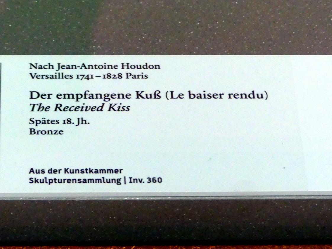 Jean-Antoine Houdon (Nachahmer) (1795), Der empfangene Kuß (Le baiser rendu), Berlin, Bode-Museum, Saal 257, Ende 18. Jhd., Bild 2/2