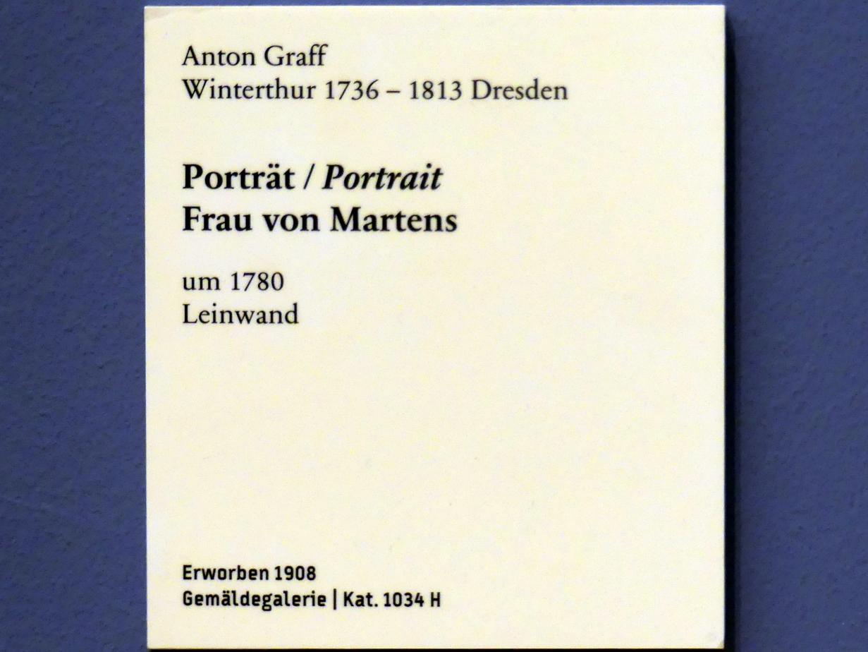 Anton Graff (1761–1807), Porträt Frau von Martens, Berlin, Bode-Museum, Saal 258, um 1780, Bild 2/2