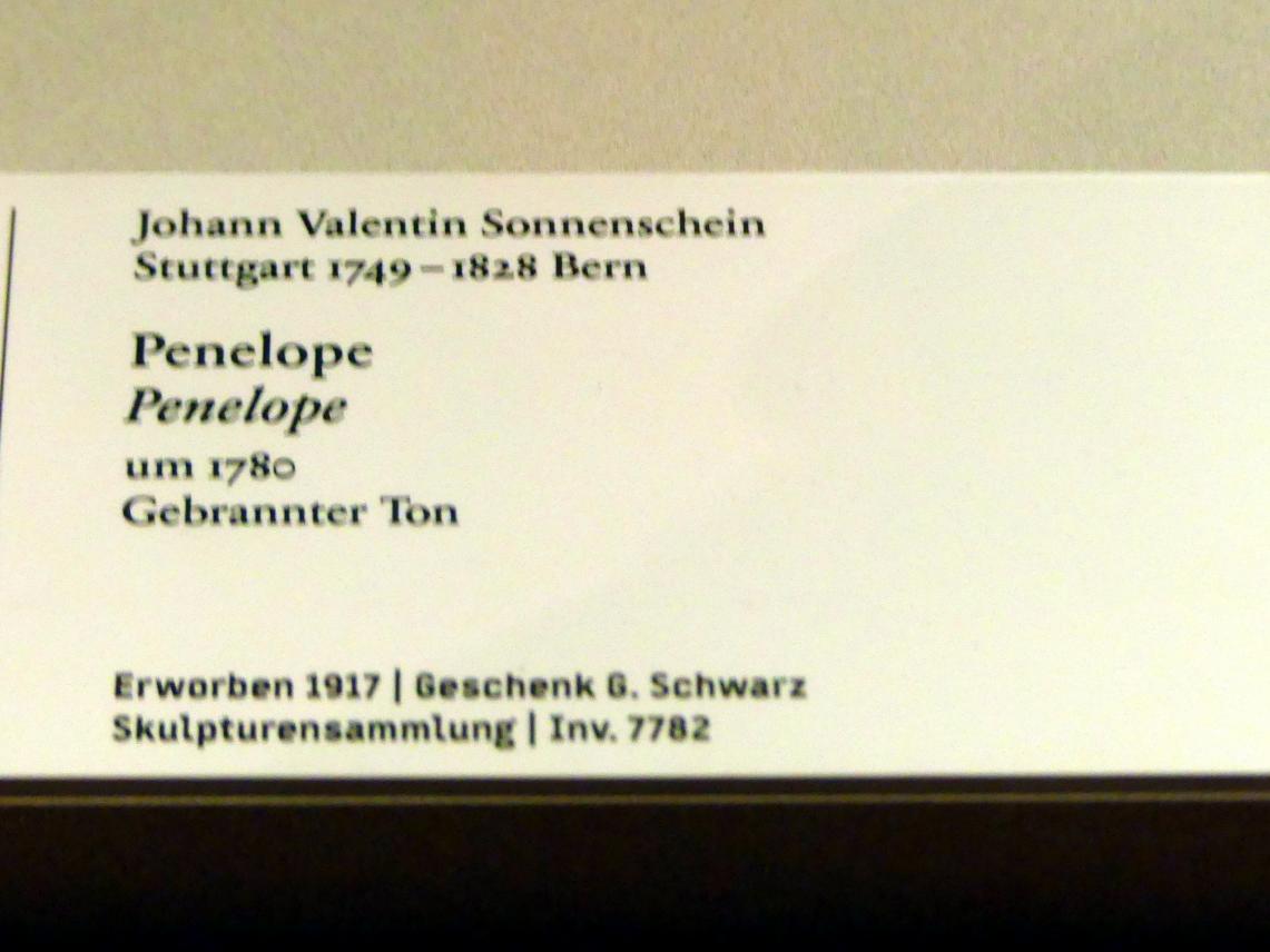 Johann Valentin Sonnenschein (1764–1800), Penelope, Berlin, Bode-Museum, Saal 258, um 1780, Bild 2/2