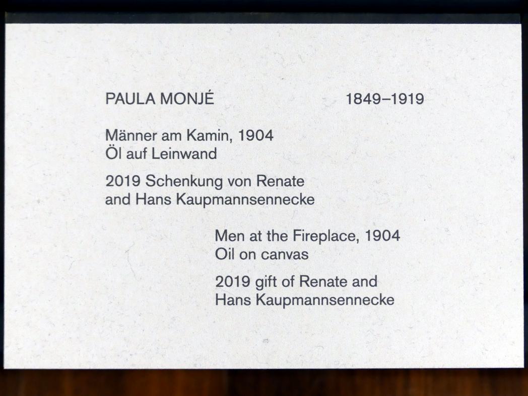 Paula Monjé (1883–1904), Männer am Kamin, Berlin, Alte Nationalgalerie, Saal 307, Künstlerinnen der Nationalgalerie vor 1919, 1904, Bild 2/2