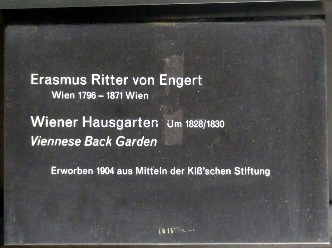Erasmus Ritter von Engert (1829), Wiener Hausgarten, Berlin, Alte Nationalgalerie, Saal 313, Romantik, Biedermeier, Düsseldorfer Schule, um 1828–1830, Bild 2/2