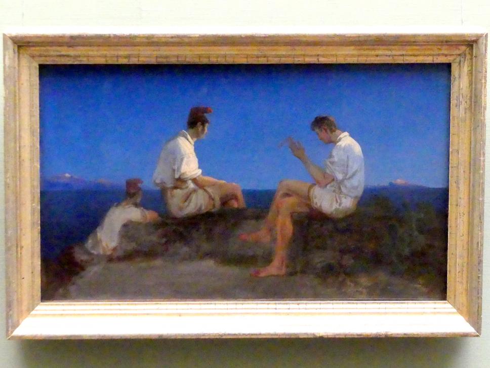Carl Blechen (1822–1837), Drei Fischer am Golf von Neapel, Berlin, Alte Nationalgalerie, Saal 312, Romantik, Biedermeier, Düsseldorfer Schule, um 1830–1835, Bild 1/2