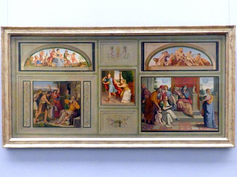 Peter von Cornelius (1816–1859), Wandgemälde aus der Casa Bartholdy in Rom, Rom, Palazzo Zuccari, jetzt Berlin, Alte Nationalgalerie, Saal 314, Nazarener, 1818, Bild 1/2