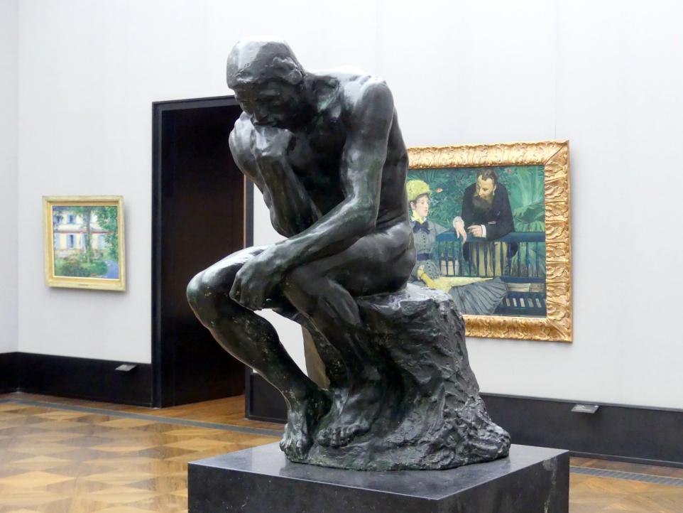 Auguste Rodin (1863–1917), Der Denker, Berlin, Alte Nationalgalerie, Saal 203, Französische Impressionisten, 1881–1883, Bild 3/5
