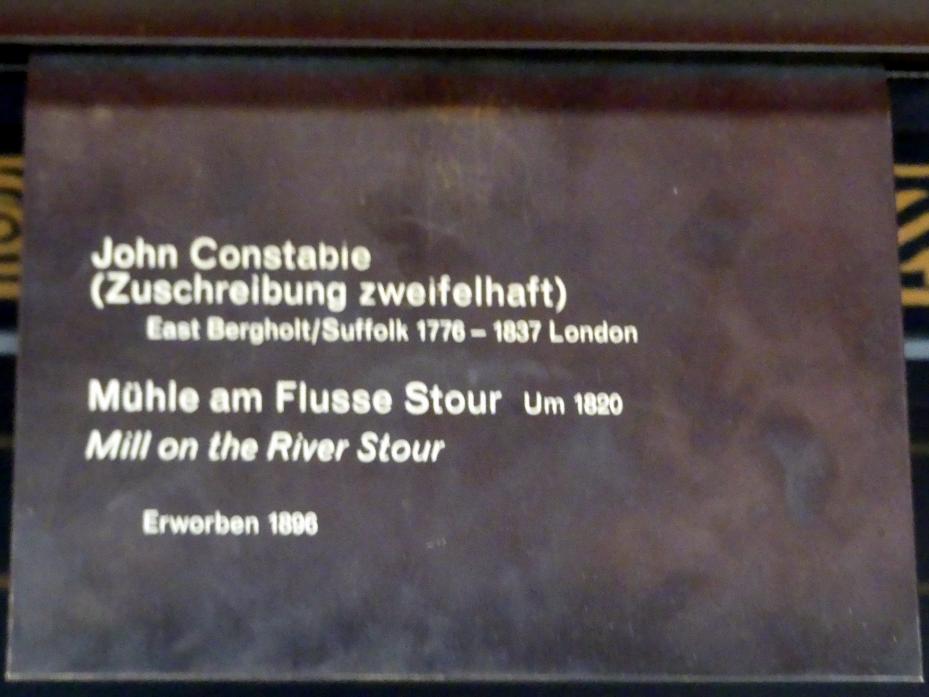 John Constable (1804–1850), Mühle am Flusse Stour, Berlin, Alte Nationalgalerie, Saal 102, Realismus zwischen Constable und Courbet, um 1820, Bild 2/2