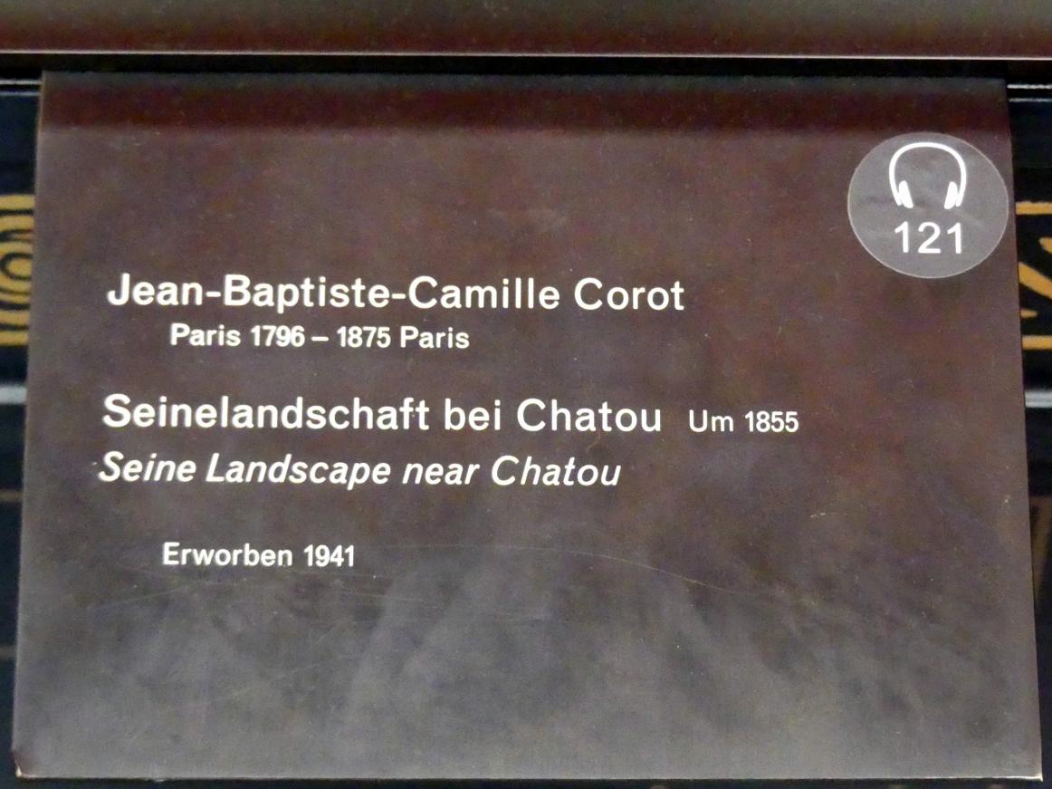 Jean-Baptiste Camille Corot (1823–1874), Seinelandschaft bei Chatou, Berlin, Alte Nationalgalerie, Saal 103, Realismus zwischen Constable und Courbet, um 1855, Bild 2/2