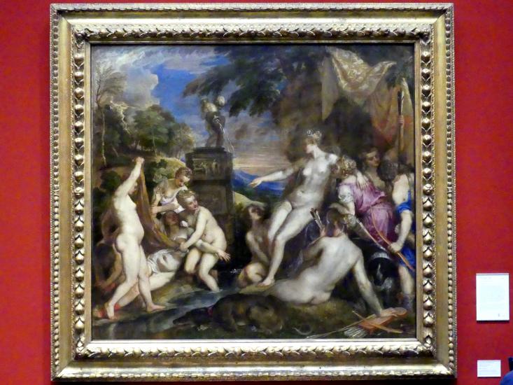 Tiziano Vecellio (Tizian) (1509–1575), Diana und Kallisto, Edinburgh, Scottish National Gallery, Saal 3, Gotik und Renaissance, 1556–1559, Bild 1/2