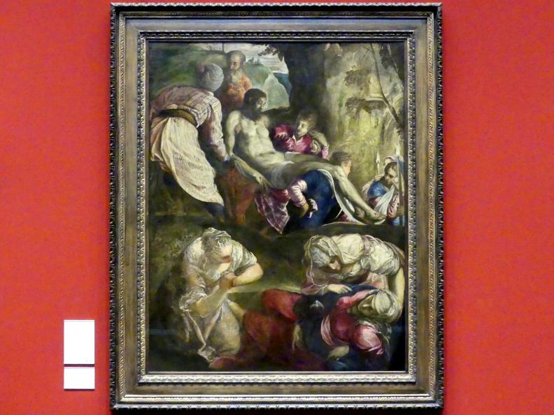 Tintoretto (Jacopo Robusti) (1540–1590), Grablegung Christi, Edinburgh, Scottish National Gallery, Saal 3, Gotik und Renaissance, um 1563–1565, Bild 1/2
