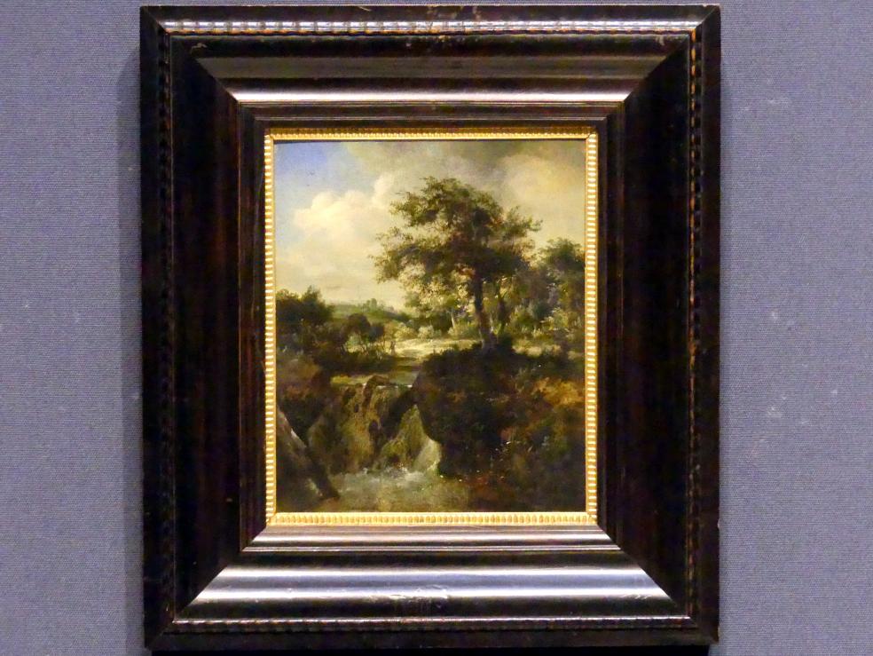 Meindert Hobbema (1660–1670), Wasserfall in einem Wald, Edinburgh, Scottish National Gallery, Saal 4, Kabinettstücke, um 1660–1670, Bild 1/2