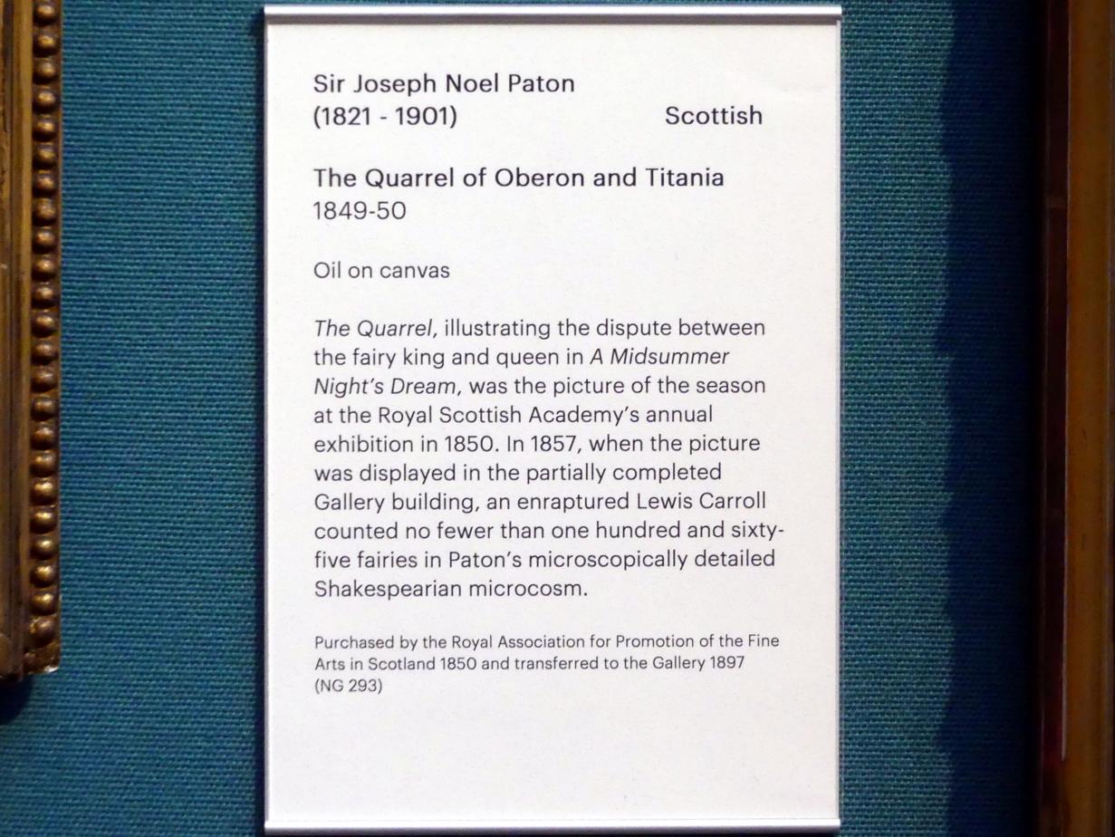 Joseph Noel Paton (1849–1861), Der Streit zwischen Oberon und Titania, Edinburgh, Scottish National Gallery, Saal 17, Einhundert Jahre Schottische Kunst 1820-1920, 1849–1850, Bild 2/2