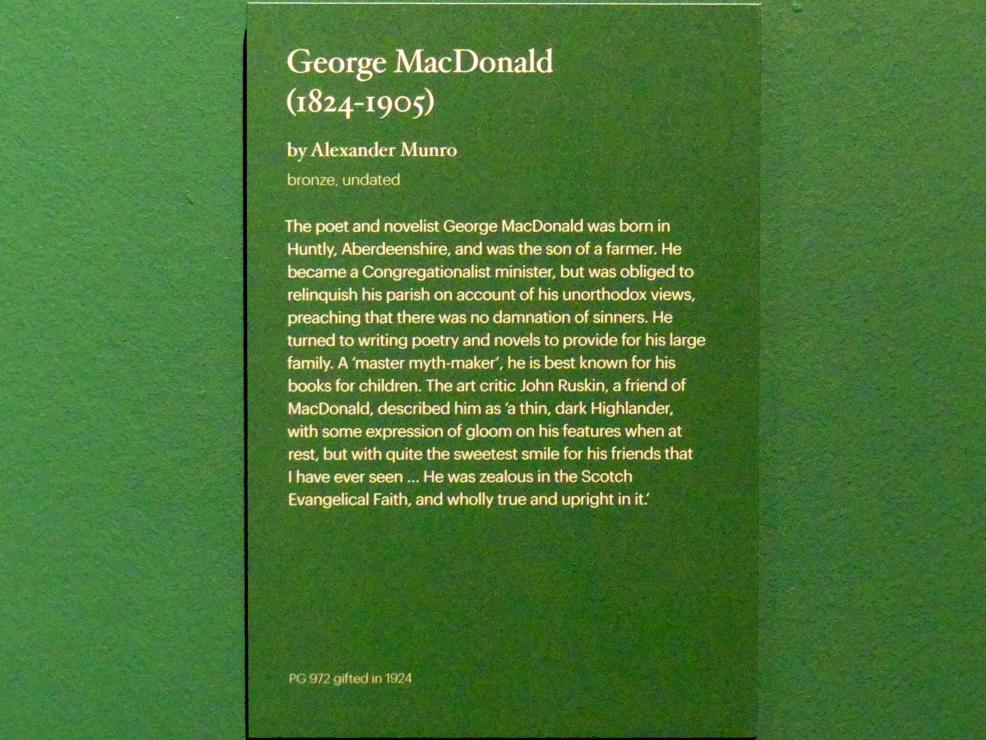 Alexander Munro (Undatiert), George MacDonald (1824-1905), Edinburgh, Scottish National Portrait Gallery, Saal 10, Undatiert, Bild 2/2
