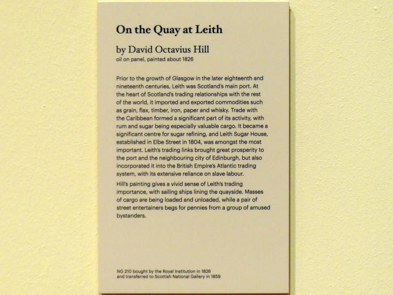 David Octavius Hill (1826), Am Kai von Leith, Edinburgh, Scottish National Portrait Gallery, Saal 7, um 1826, Bild 2/2