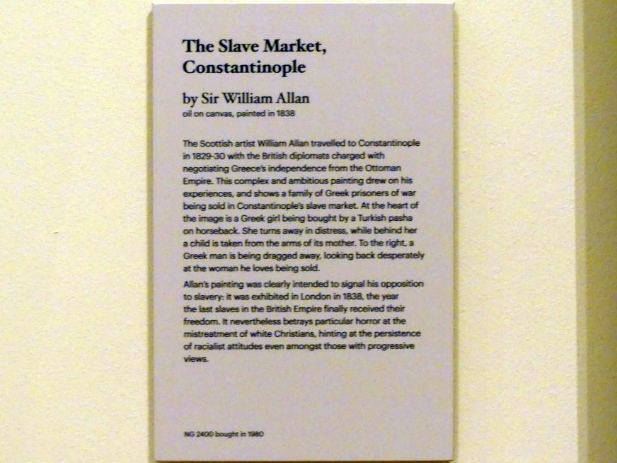 William Allan (1833–1838), Der Sklavenmarkt in Konstantinopel, Edinburgh, Scottish National Portrait Gallery, Saal 7, 1838, Bild 2/2