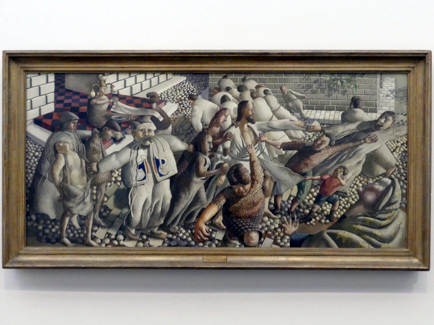 Stanley Spencer (1950), Christus wird der Menge ausgeliefert, Edinburgh, Scottish National Gallery of Modern Art, Gebäude One, Saal 15 - Figurative Kunst in Schottland und England 1918-1945, 1950, Bild 1/2