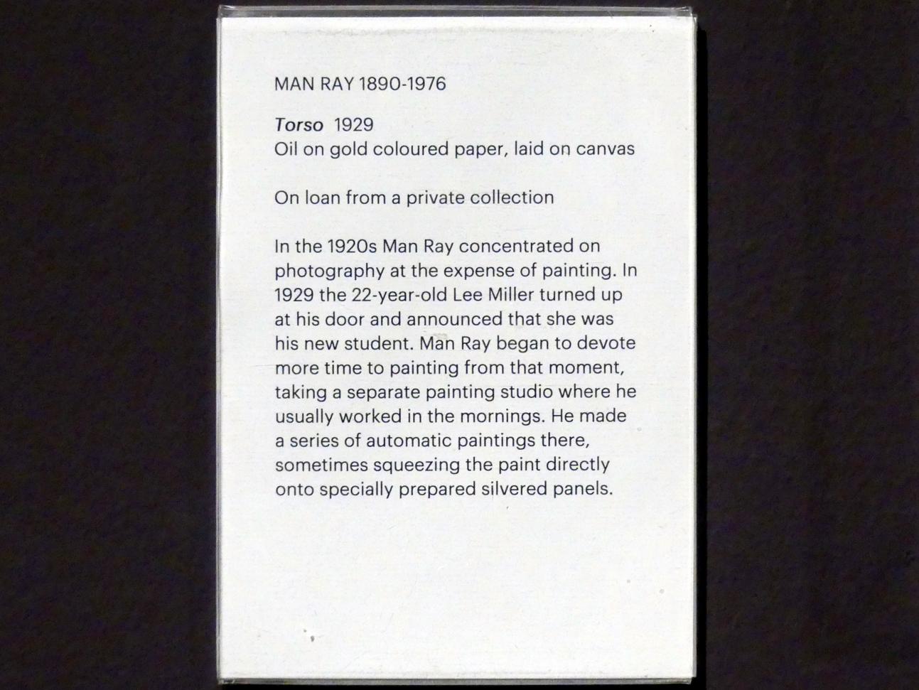 Man Ray (1914–1939), Torso, Edinburgh, Scottish National Gallery of Modern Art, Gebäude One, Saal 20: jenseits des Realismus - Dada und Surrealismus, 1929, Bild 3/3
