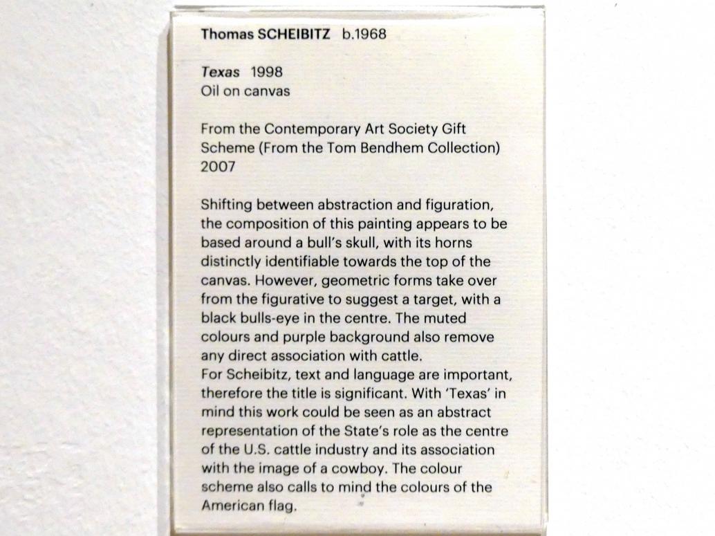 Thomas Scheibitz (1994–2019), Texas, Edinburgh, Scottish National Gallery of Modern Art, Gebäude One, Saal 21: zeitgenössische Künstler, 1998, Bild 2/2