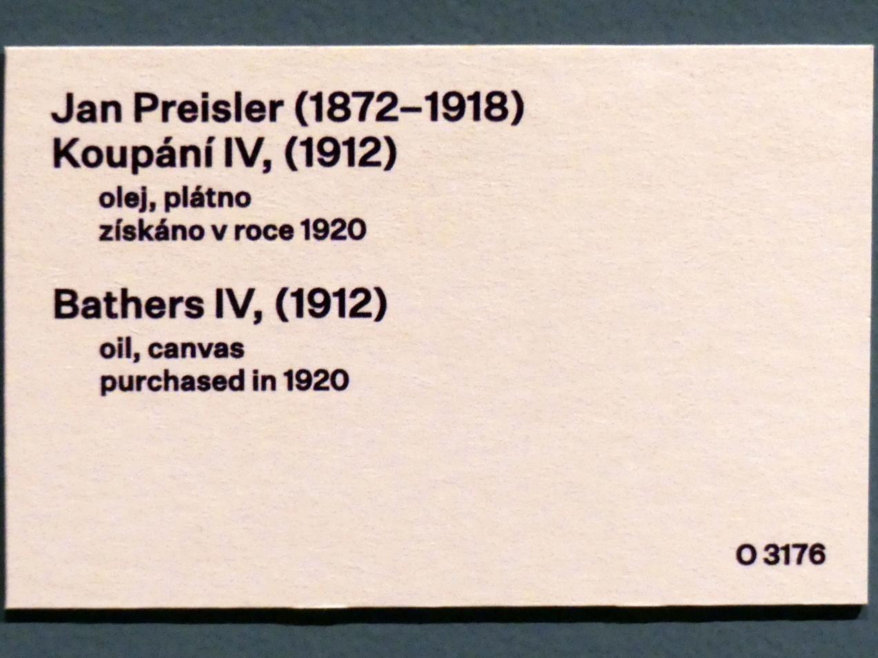 Jan Preisler (1895–1912), Die Badenden IV, Prag, Nationalgalerie im Messepalast, 1918-1939, Saal 1, 1912, Bild 2/2