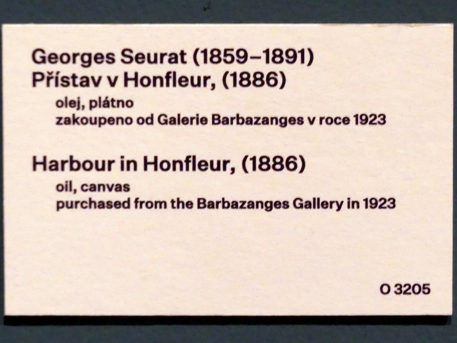Georges Seurat (1879–1891), Hafen in Honfleur, Prag, Nationalgalerie im Messepalast, 1918-1939, Saal 1, 1886, Bild 2/2