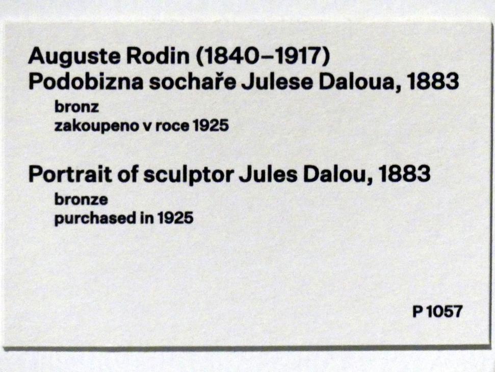 Auguste Rodin (1863–1917), Büste des Bildhauers Jules Dalou, Prag, Nationalgalerie im Messepalast, 1918-1939, Saal 1, 1883, Bild 4/4