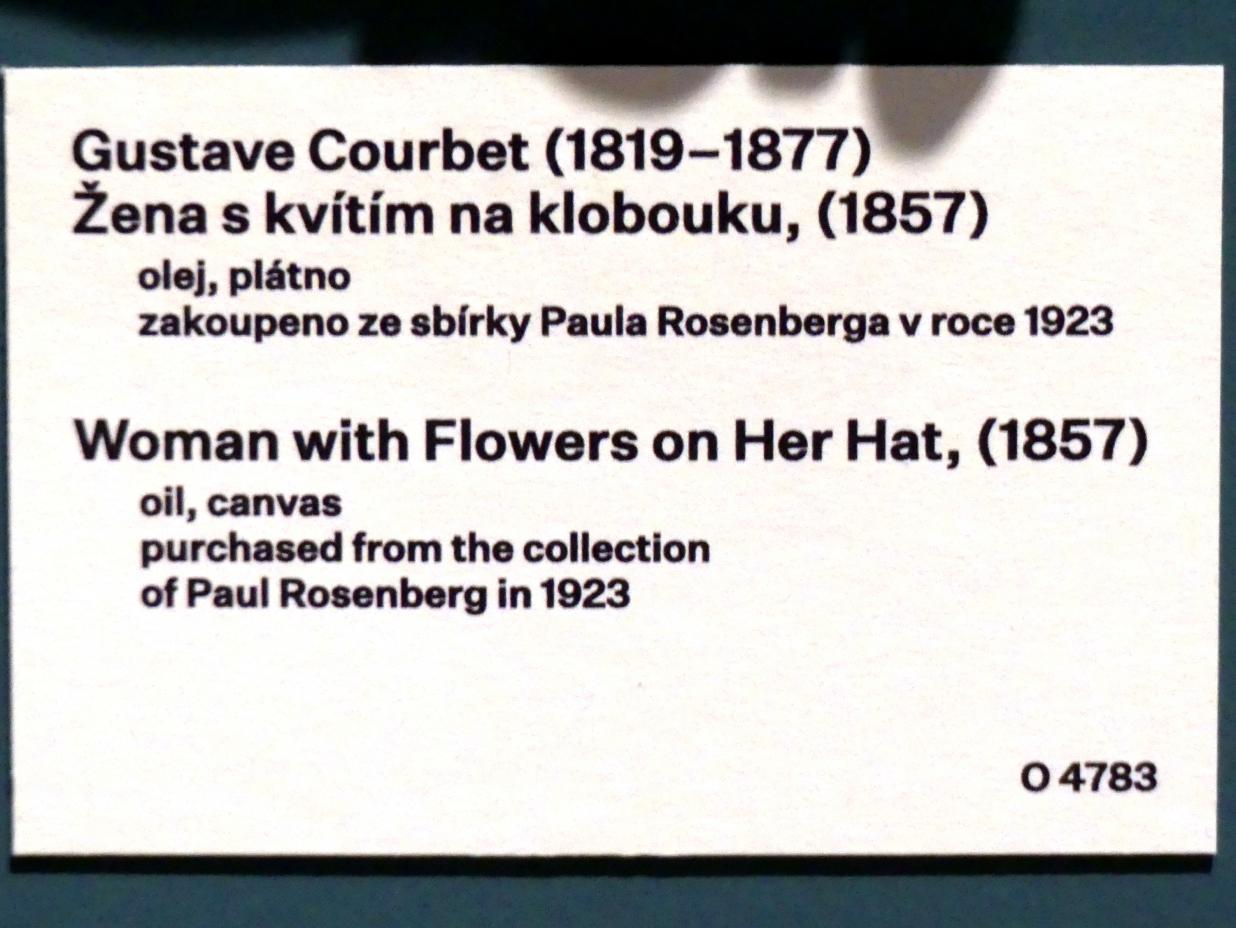Gustave Courbet (1849–1874), Frau mit Blumen am Hut, Prag, Nationalgalerie im Messepalast, 1918-1939, Saal 1, 1857, Bild 2/2