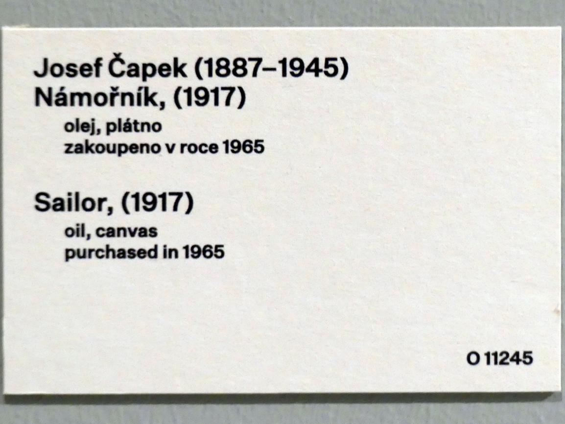 Josef Čapek (1908–1938), Matrose, Prag, Nationalgalerie im Messepalast, 1918-1939, Saal 2, 1917, Bild 2/2