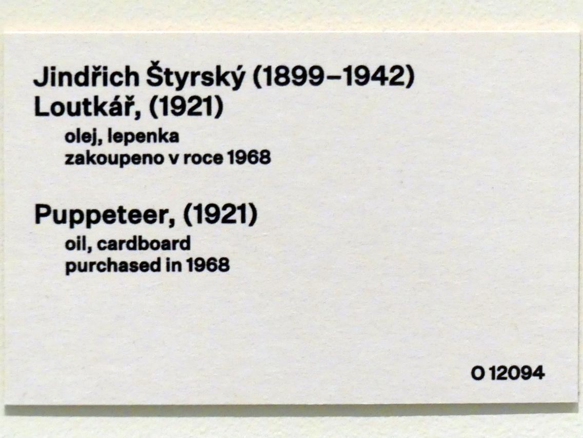Jindřich Štyrský (1921–1939), Puppenspieler, Prag, Nationalgalerie im Messepalast, 1918-1939, Saal 3, 1921, Bild 2/2