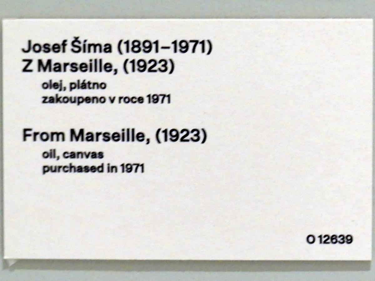 Josef Šíma (1922–1943), Aus Marseille, Prag, Nationalgalerie im Messepalast, 1918-1939, Saal 3, 1923, Bild 2/2
