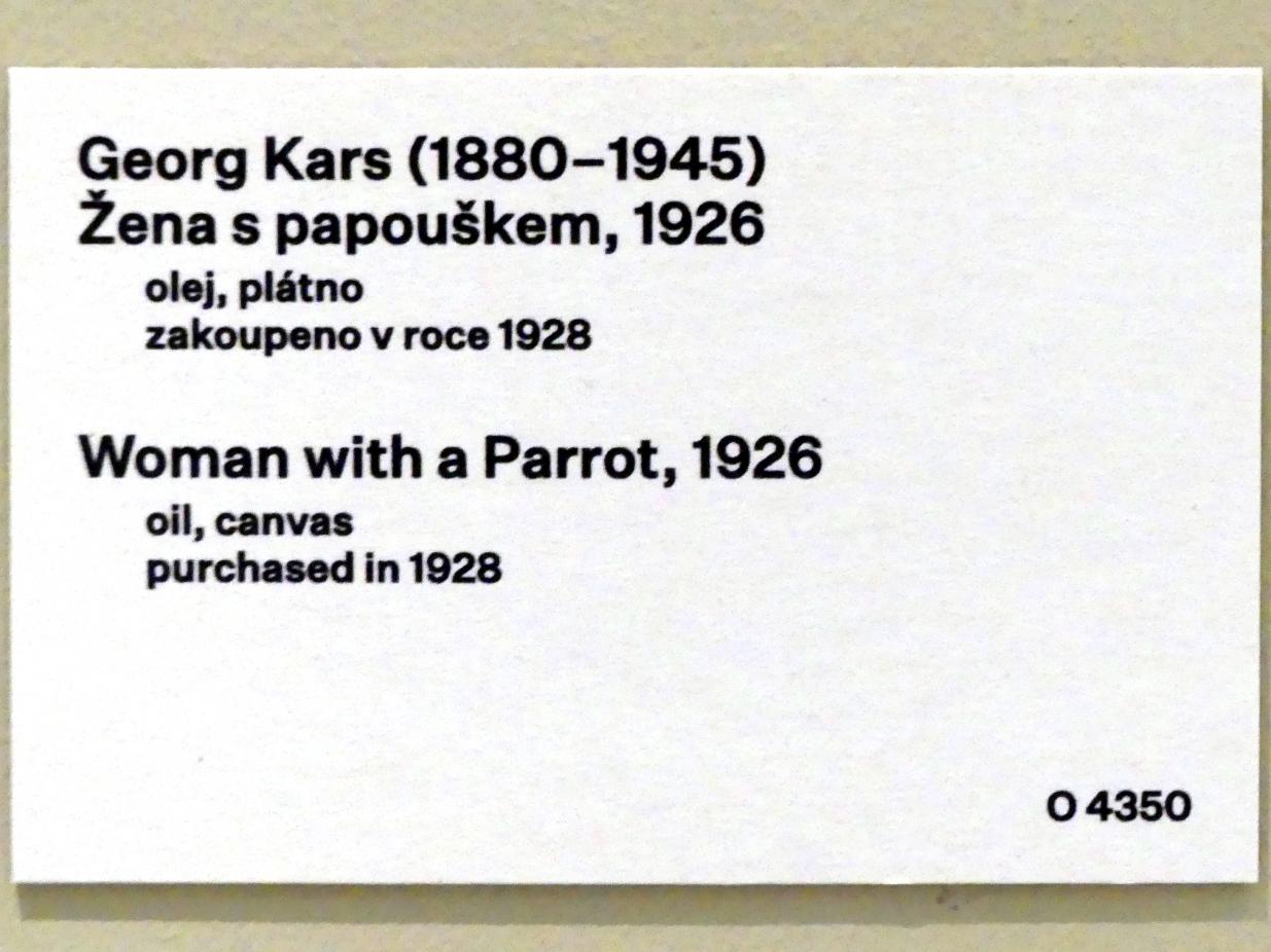 Georges Kars (1912–1933), Frau mit Papagei, Prag, Nationalgalerie im Messepalast, 1918-1939, Saal 4, 1926, Bild 2/2