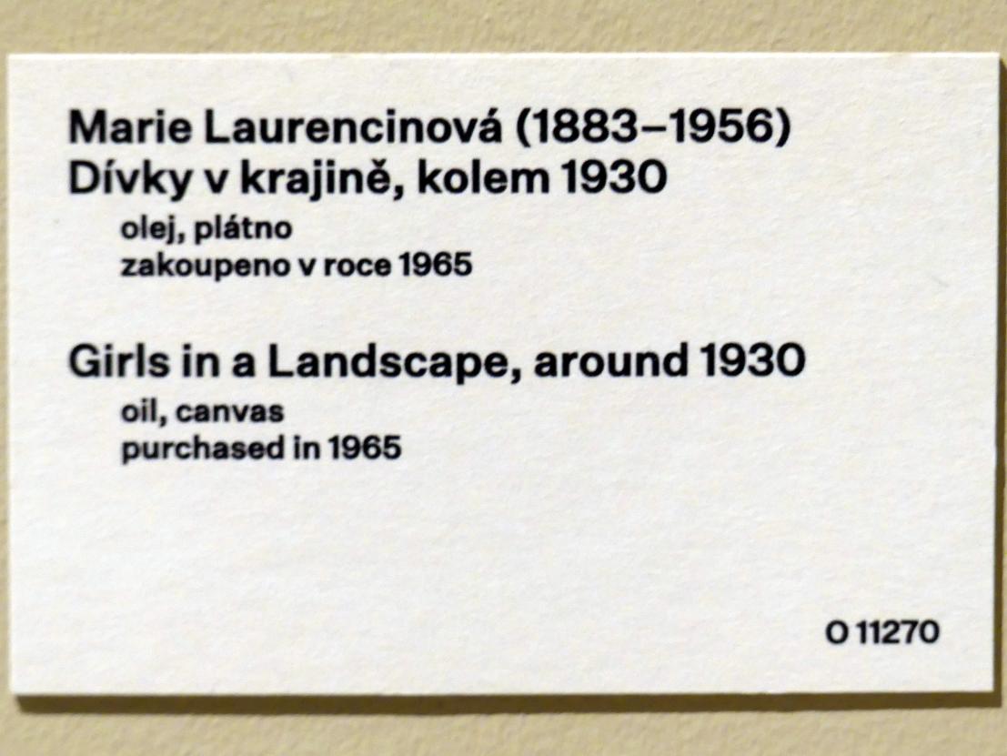 Marie Laurencin (1904–1930), Drei Mädchen in einer Landschaft, Prag, Nationalgalerie im Messepalast, 1918-1939, Saal 4, um 1930, Bild 2/2