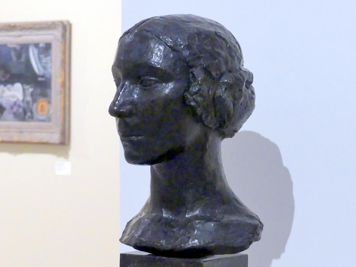 Charles Despiau (1921–1928), Frauenkopf (Jeanne Kamienska), Prag, Nationalgalerie im Messepalast, 1918-1939, Saal 4, 1921, Bild 3/5