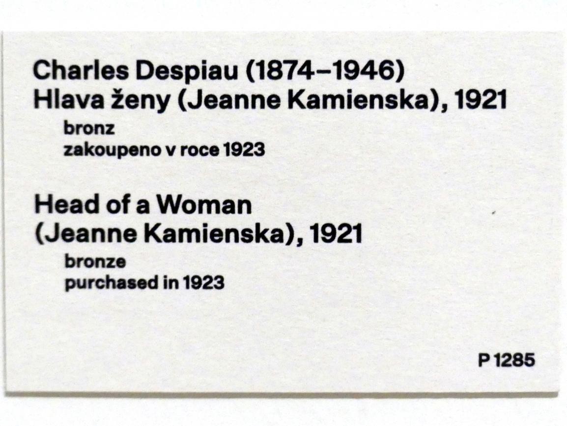 Charles Despiau (1921–1928), Frauenkopf (Jeanne Kamienska), Prag, Nationalgalerie im Messepalast, 1918-1939, Saal 4, 1921, Bild 5/5