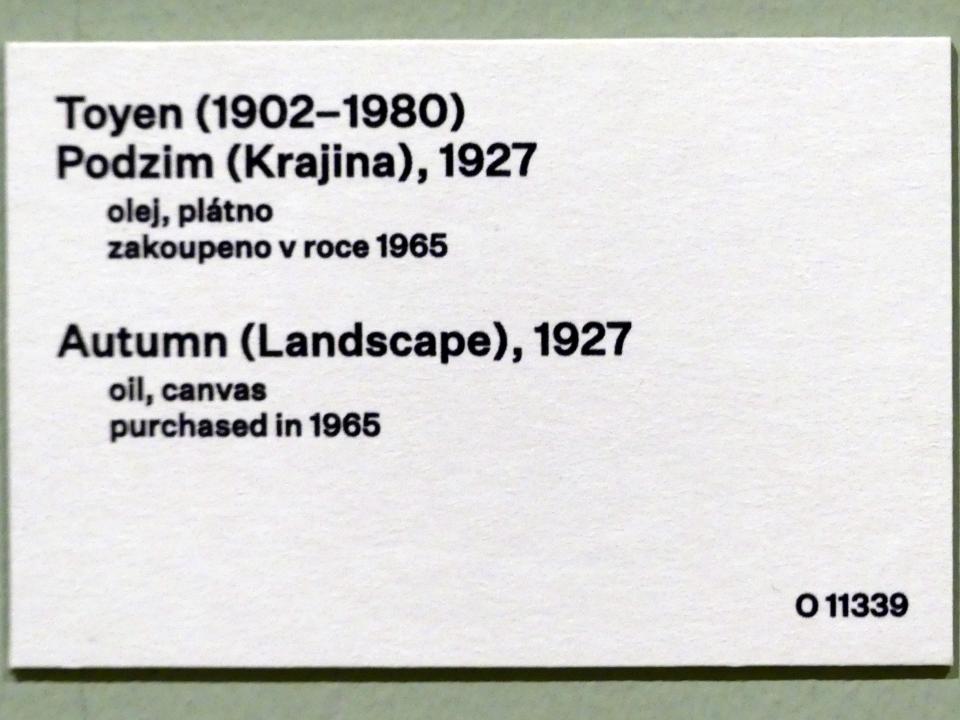 Toyen (Marie Čermínová) (1922–1965), Herbst (Landschaft), Prag, Nationalgalerie im Messepalast, 1918-1939, Saal 7, 1927, Bild 2/2