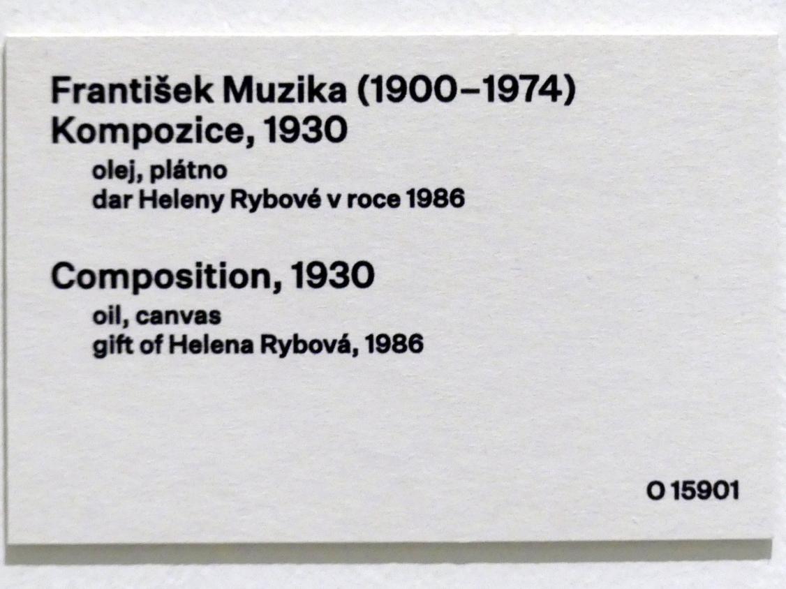 František Muzika (1922–1944), Komposition, Prag, Nationalgalerie im Messepalast, 1918-1939, Saal 8, 1930, Bild 2/2
