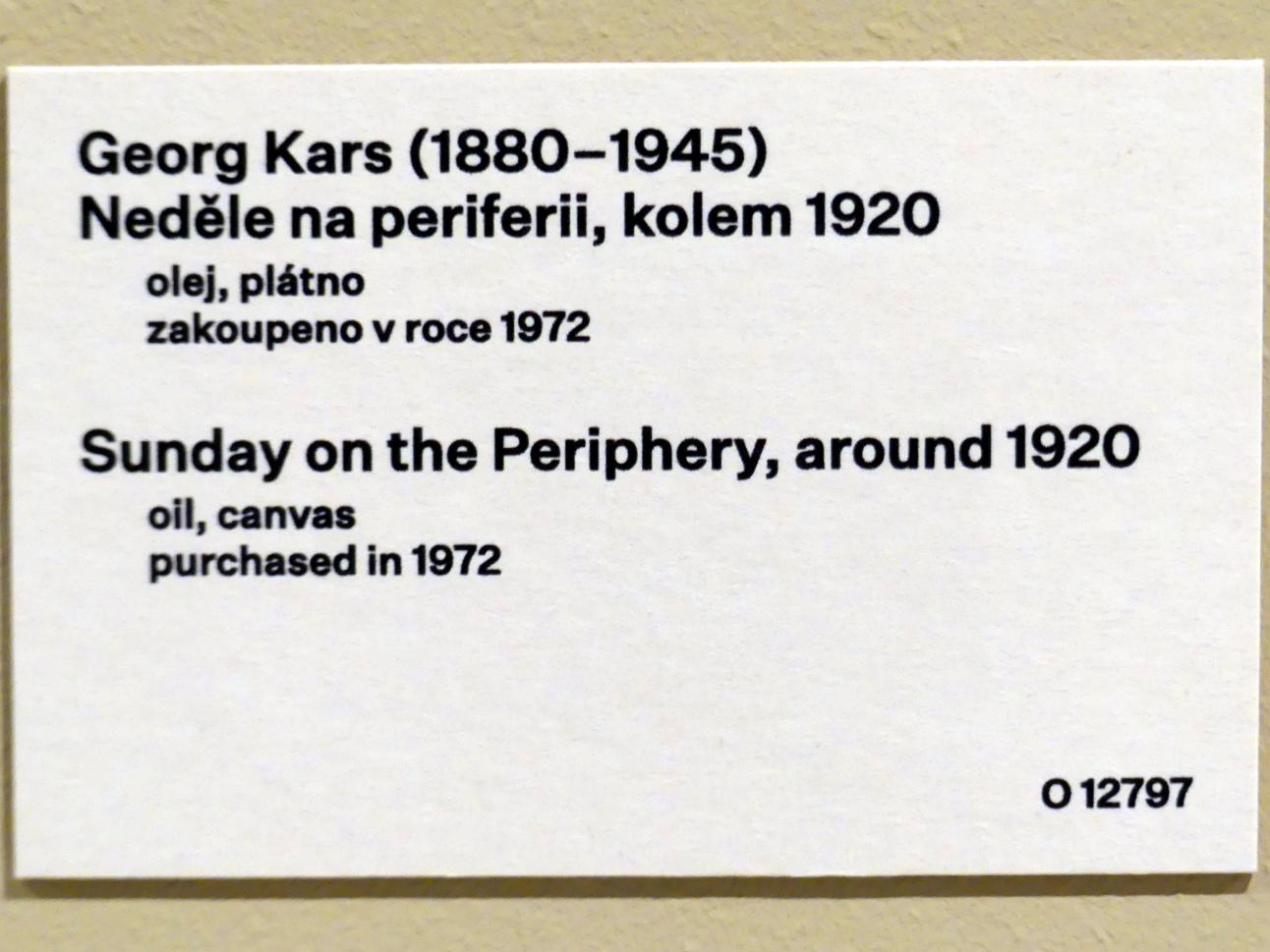 Georges Kars (1912–1933), Sonntag in der Peripherie der Stadt, Prag, Nationalgalerie im Messepalast, 1918-1939, Saal 12, um 1920, Bild 2/2
