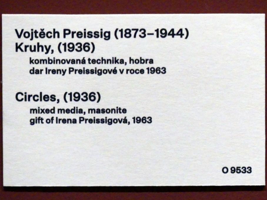 Vojtěch Preissig (1931–1937), Kreise, Prag, Nationalgalerie im Messepalast, 1918-1939, Saal 13, 1936, Bild 2/2