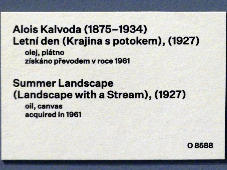 Alois Kalvoda (1927), Sommerlandschaft (Landschaft mit Fluss), Prag, Nationalgalerie im Messepalast, 1918-1939, Saal 14, 1927, Bild 2/2