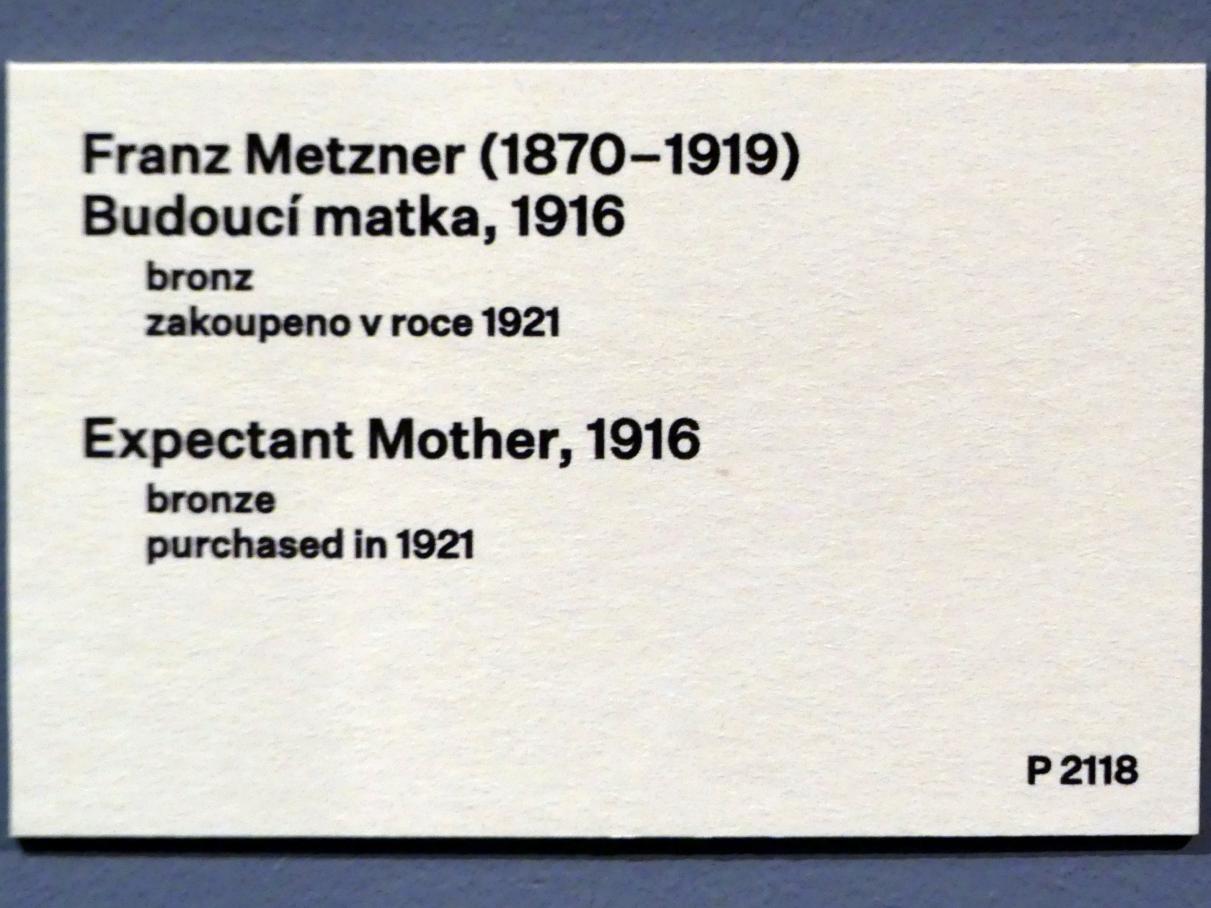 Franz Metzner (1903–1916), Werdende Mutter, Prag, Nationalgalerie im Messepalast, 1918-1939, Saal 14, 1916, Bild 4/4