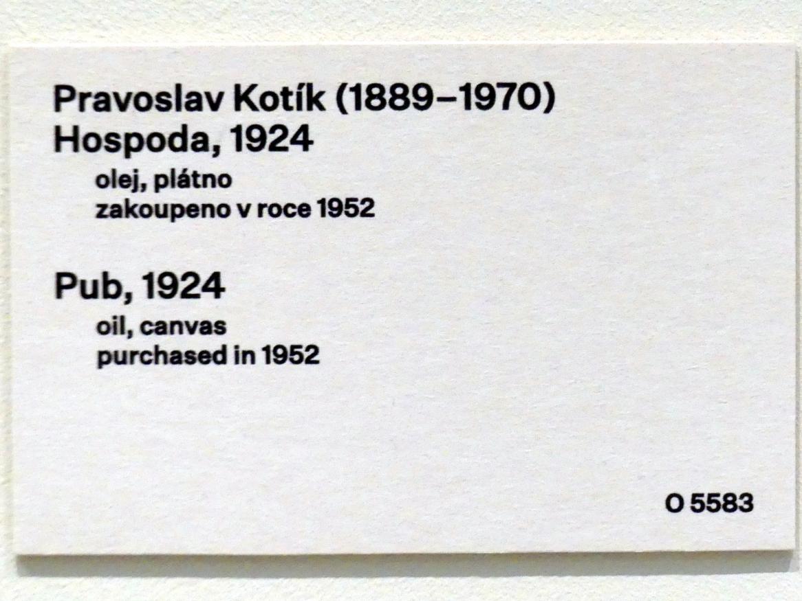 Pravoslav Kotík (1923–1926), Kneipe, Prag, Nationalgalerie im Messepalast, 1918-1939, Saal 15, 1924, Bild 2/2