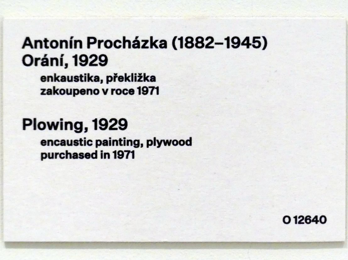 Antonín Procházka (1907–1931), Pflügen, Prag, Nationalgalerie im Messepalast, 1918-1939, Saal 15, 1929, Bild 2/2
