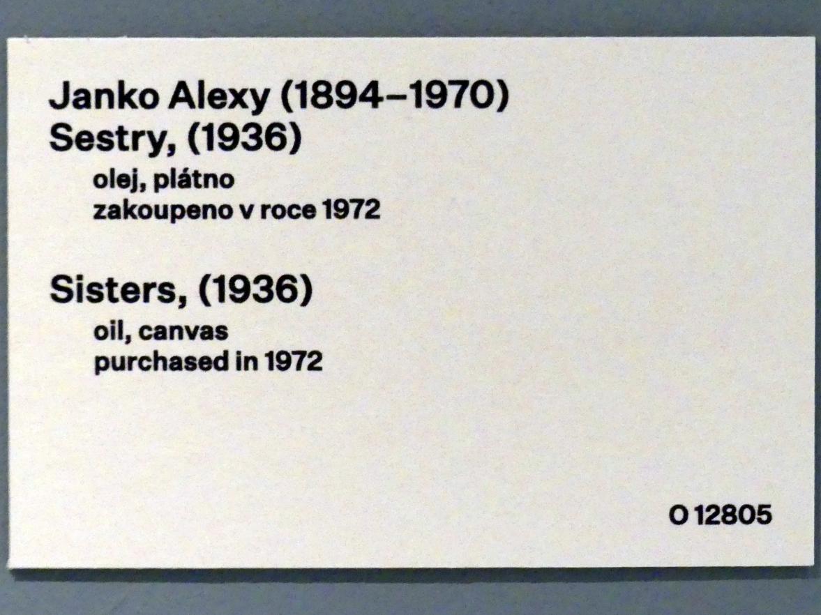 Janko Alexy (1930–1936), Schwestern, Prag, Nationalgalerie im Messepalast, 1918-1939, Saal 16, 1936, Bild 2/2