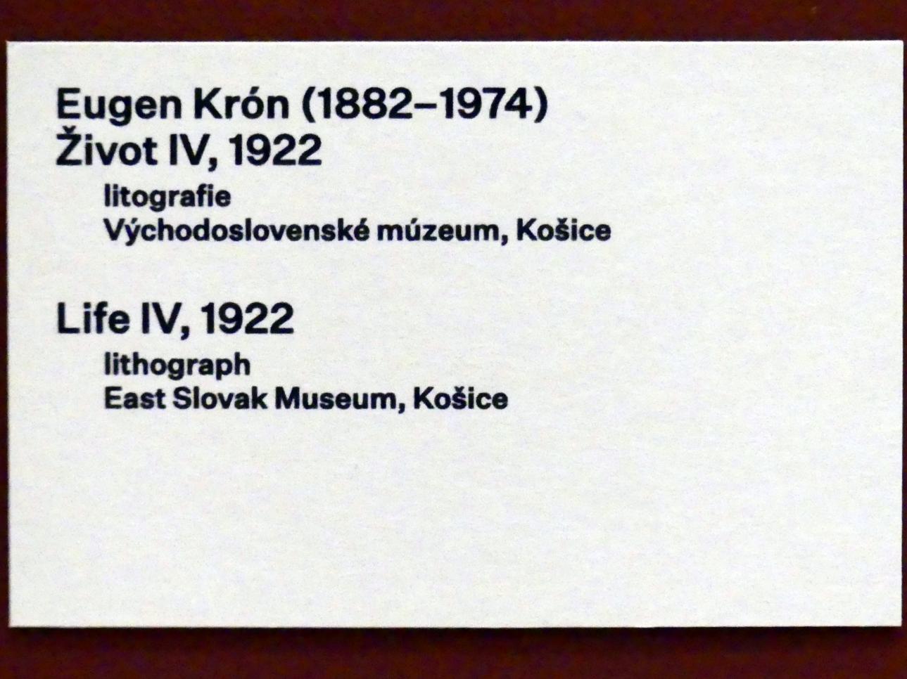 Eugen Krón (1922–1925), Leben IV, Prag, Nationalgalerie im Messepalast, 1918-1939, Saal 17, 1922, Bild 3/3