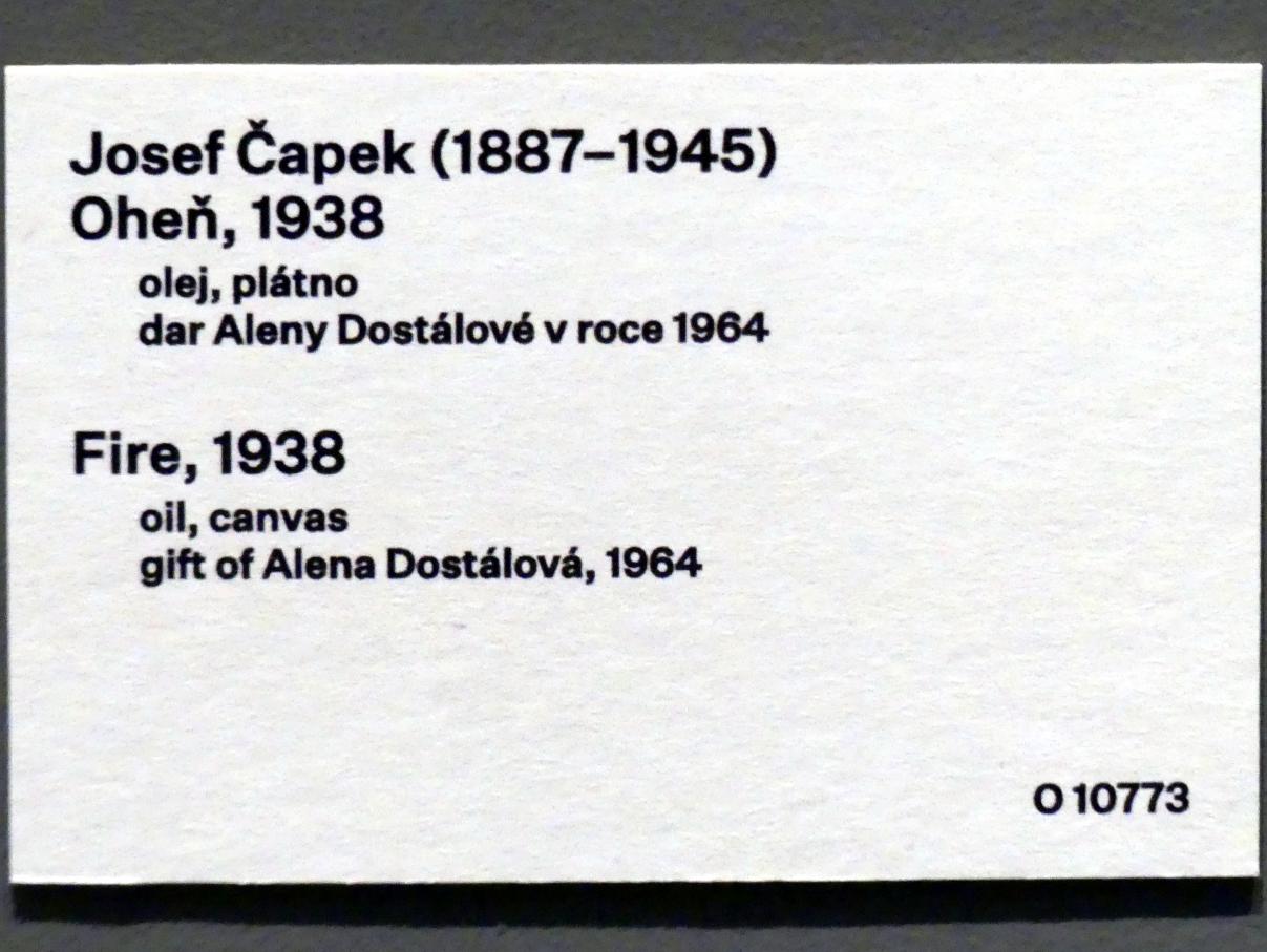 Josef Čapek (1908–1938), Feuer, Prag, Nationalgalerie im Messepalast, 1918-1939, Epilog, 1938, Bild 2/2