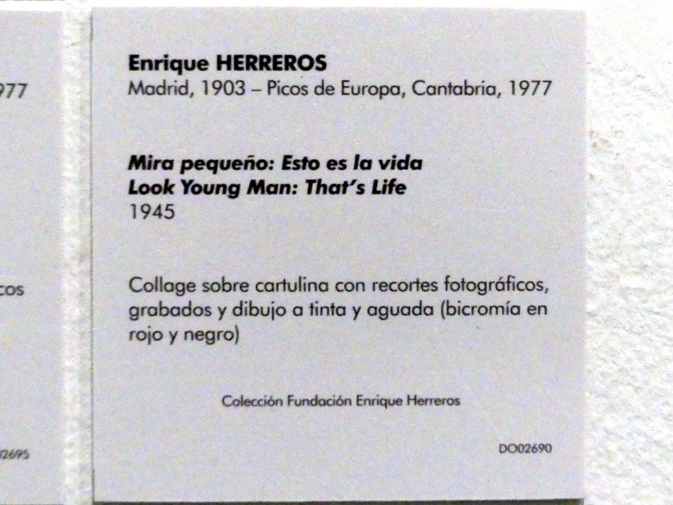 Enrique Herreros (1945–1950), Klein wirken: das ist das Leben, Madrid, Museo Reina Sofía, Saal 404, 1945, Bild 2/2