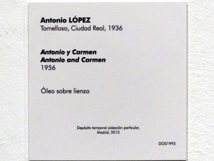 Antonio López García (1956–1968), Antonio und Carmen, Madrid, Museo Reina Sofía, Saal 413, 1956, Bild 2/2