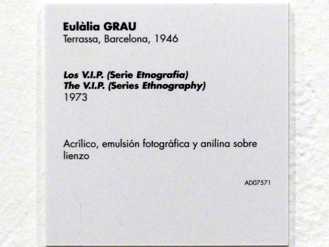 Eulàlia Grau (1973–1974), V.I.P. (Serie Ethnographie), Madrid, Museo Reina Sofía, Saal 428, 1973, Bild 2/2