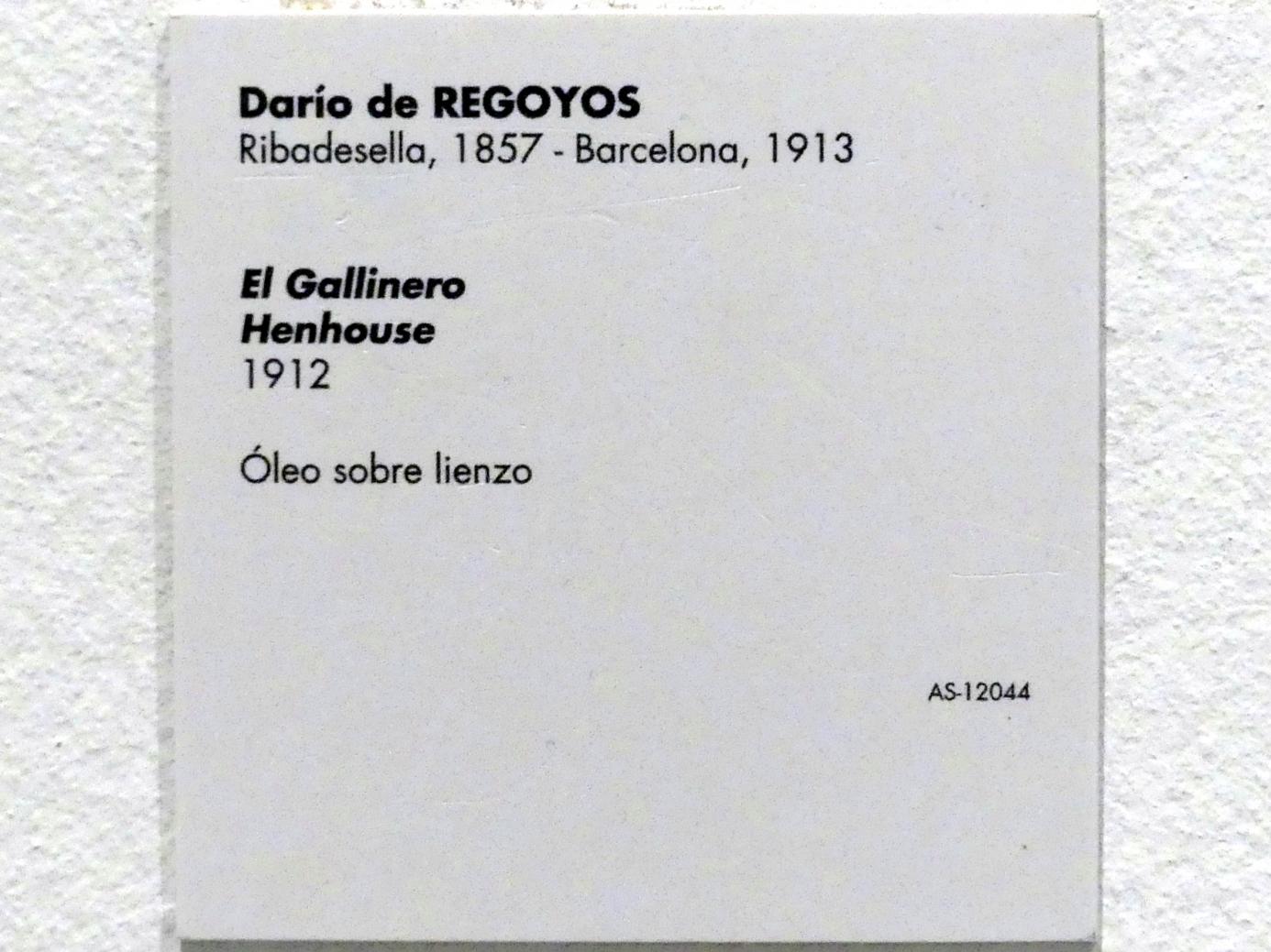 Darío de Regoyos (1897–1912), Hühnerstall, Madrid, Museo Reina Sofía, Saal 201.02, 1912, Bild 2/2