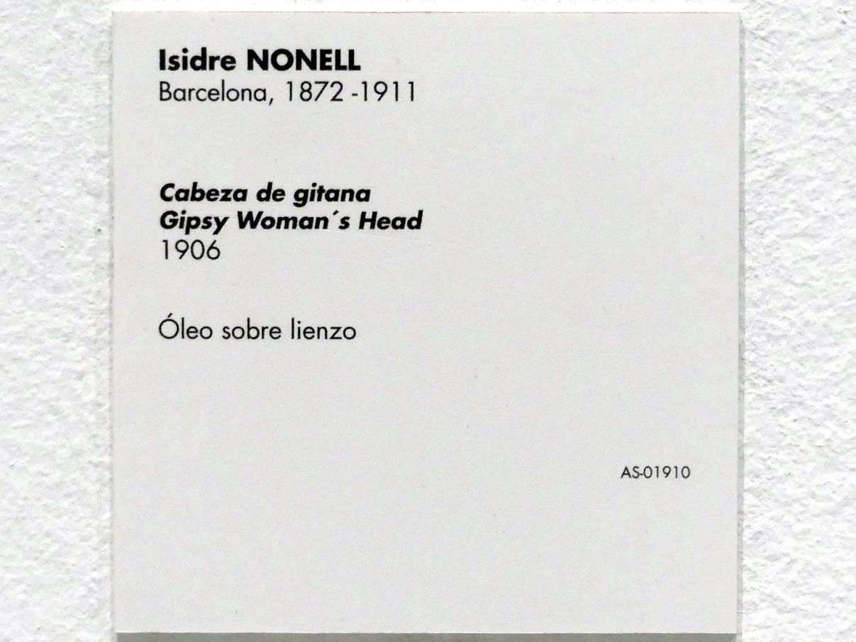 Isidre Nonell (1906–1909), Kopf einer Zigeunerin, Madrid, Museo Reina Sofía, Saal 201.02, 1906, Bild 2/2